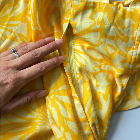 ModCloth Yellow Floral Maxi Dress Size 10 Sweetheart Neckline Back Bow - Picture 10 of 11